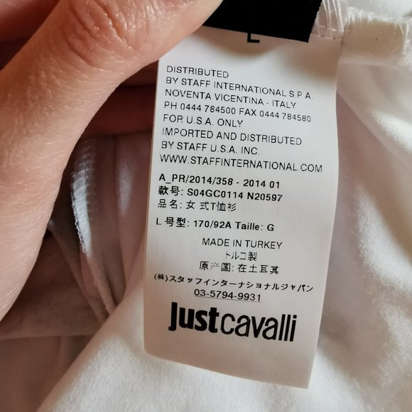 Just Cavalli Summer Postcard Floral Striped Tee T-Shirt - Picture 7 of 8